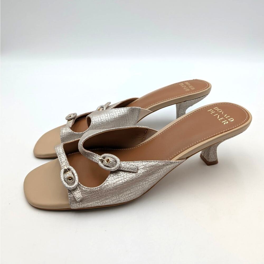 Donald Pliner Kait Kitten Heel Slide Sandals Women's Palatino Size US10M EU40.5